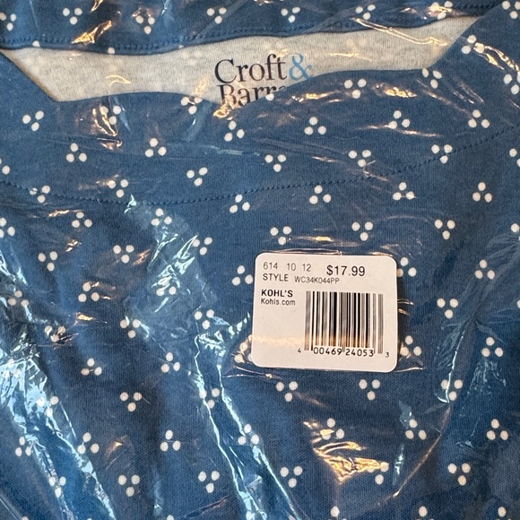 Croft & Barrow Blue Elbow Sleeve Top - Picture 2 of 4